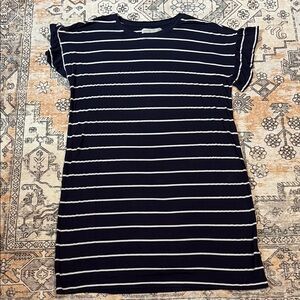 A&F LT blue and white classic shirt dress with cute little flutter sleeve